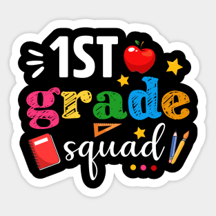 1st First Grade Squad Student Teacher Back To School Gift Sticker